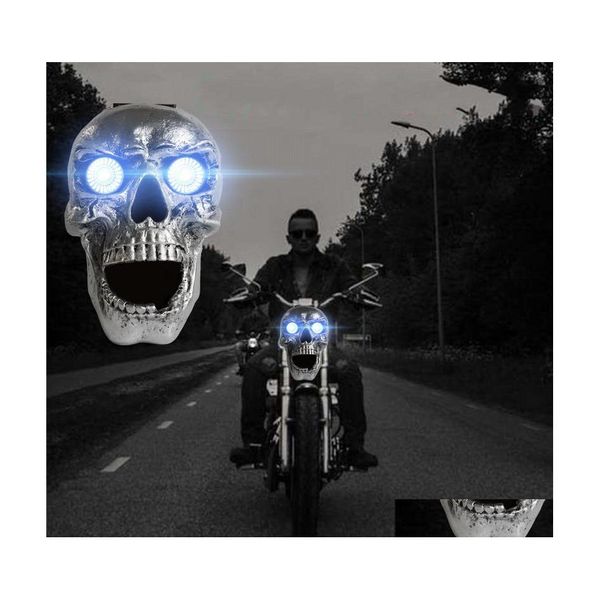 Motorverlichting Skl-koplamp Custom Led Heada Light Metal Headllamp Halloween Decoratieve Verlichting Drop Delivery Mobiles Motorcycle Dh7Zq
