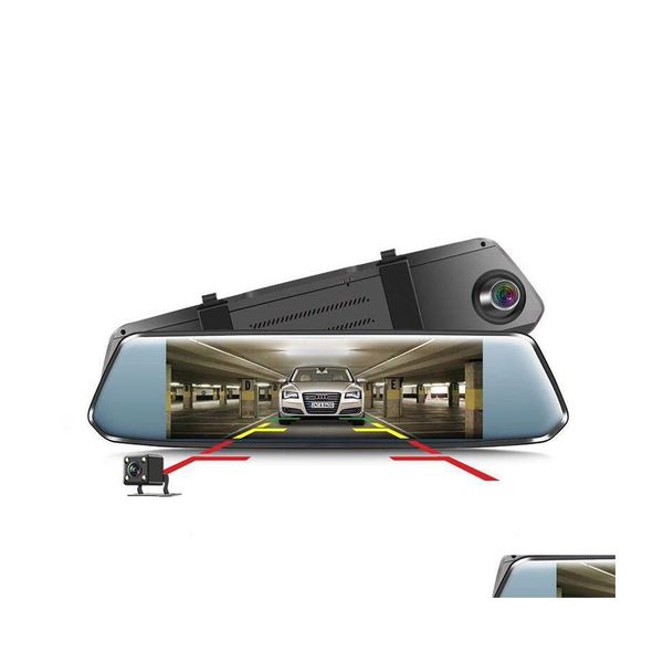 CAR DVR CAR DVRS 7 DVR Изогнутая SN Stream REWER MIRROR DASH CAM CAM FL HD 1080 ВИДЕО ЗАКРЕСЬ С 2 5D Стеклянная доставка Мобил мотоцикл DHLW7