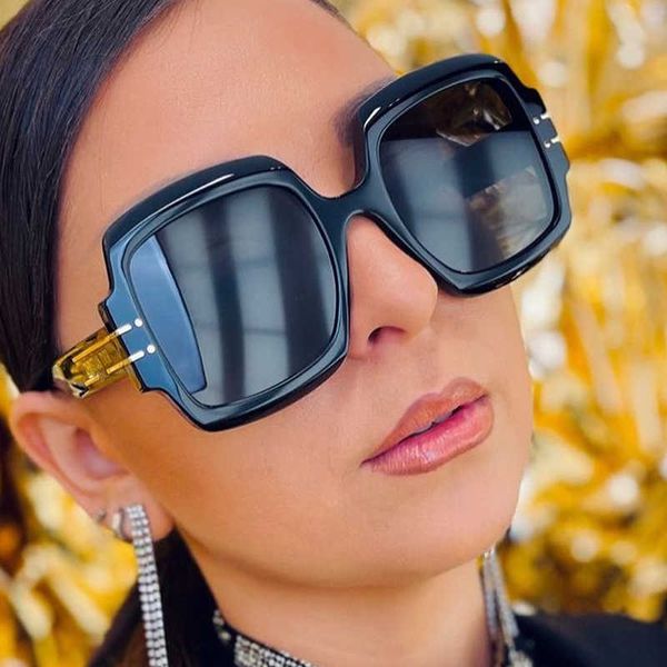 Sonnenbrille Vintage Schwarz Leopard Farbverlauf Quadratische Sonnenbrille Für Frauen Neue Mode Übergroße Sonnenbrille Ins Hot Shades Uv400 Männer Brillen G230223