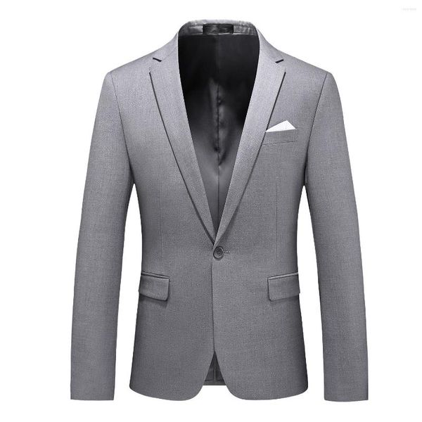 Мужские костюмы мужчины серые стройные пиджаки Blazer Classic Business Casual Single Button Suit 2023 Костюм для вечеринки на вечеринке Homme Homme
