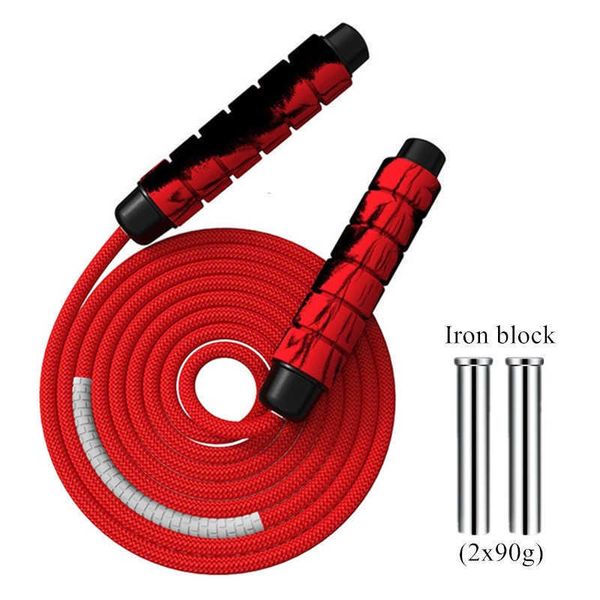 Corde per saltare Corda per saltare pesante regolabile ponderata BallBearing Weavon Cable Manico in schiuma per palestra domestica Allenamenti Crossfit MMA Boxe J230224