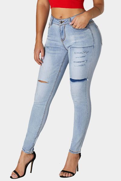 Женские джинсы Blue Pashed Fade Skinny 230224