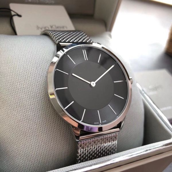 Herren-Designer-Quarzuhr komplett aus Edelstahl mit Hakenschließe, Armbanduhr Montre de Luxe