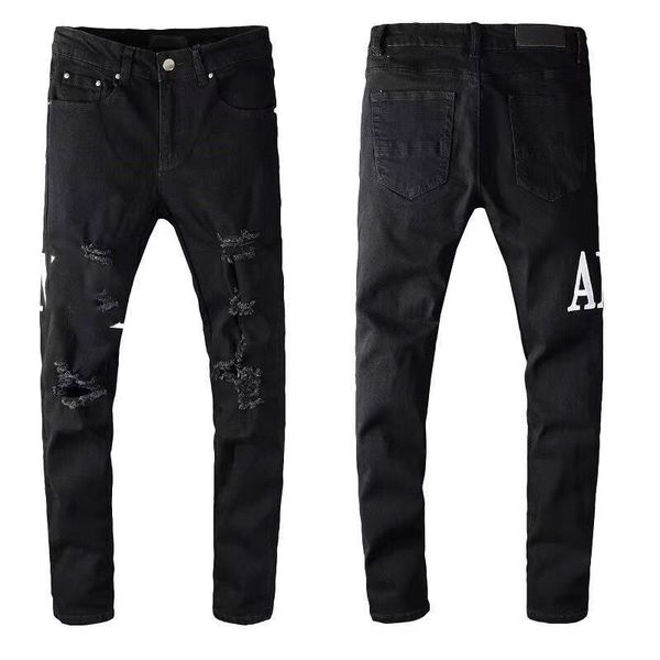 Designer-Jeans mit hoher Taille, Baggy-Jeans, Damen-Jeans, Cargo-Jeans, gerades Bein, modische Löcher, schwarze Jeans, alte Jeans, Damen-Slim-Fit-Jeans, Größe 30–40