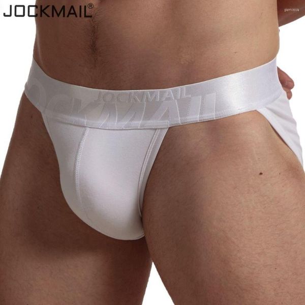 Unterhosen JOCKMAIL Sexy Unterwäsche Männer Slips Baumwolle Atmungsaktive Bikini Homosexuell Höschen Sexi Transparent Homme Jock Straps Slip Weiß Schwarz