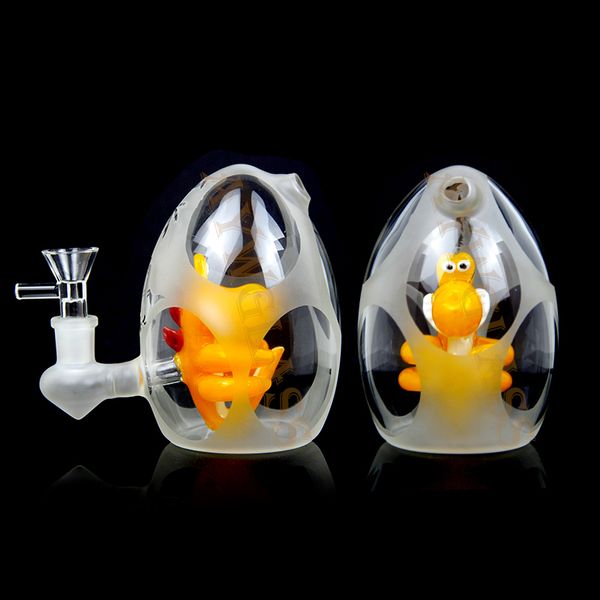 Uova di dinosauro 8 pollici narghilè in vetro per fumare pipa ad acqua dab rig ciotole da 14,4 mm