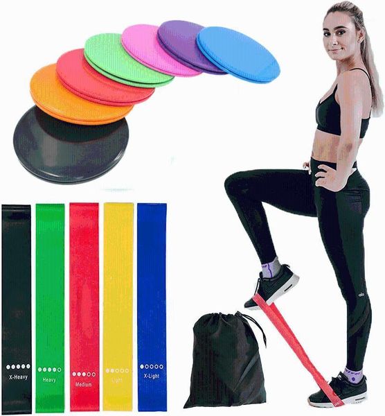 Acessórios Bandas de resistência 5 Discos de deslizamento Exercício Sliders Core Sliders para o uso do treino corporal abdominal, em pisos de carpete ou madeira