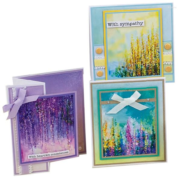 Confezione regalo Kit di scrapbooking fai-da-te Designer Acquerello Pittura di paesaggio Collezione di carta a motivi geometrici 14 fogli di carta di sfondo Carta artigianale