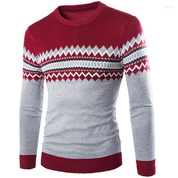 Blusas masculinas 2023 Autumn Winter o Push -Pullover Christmas Moda de malha de malha Sweater Slim Fit Pull Homme Jersey Hombre Knitwear