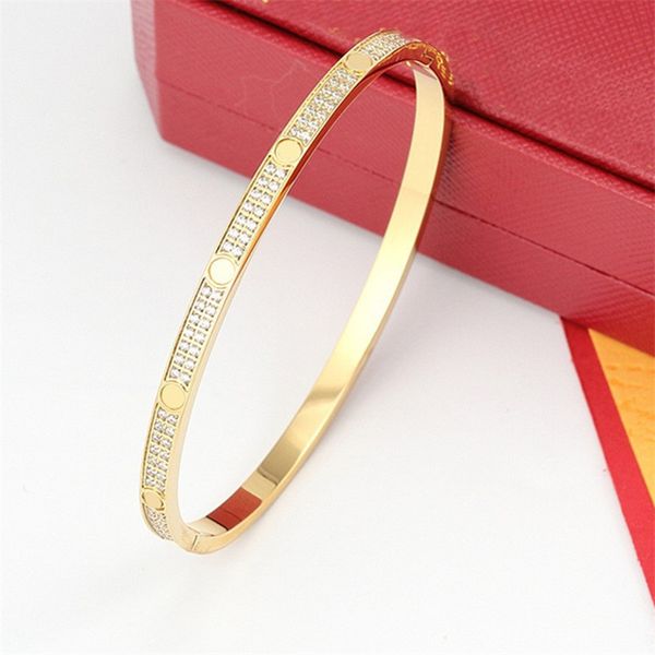 Pulseira de tênis de ouro designer de diamante designer de luxo homem homem gold prata rosa titânio pulseiras de aço largo diamante estreito diamante charme jewerly presente