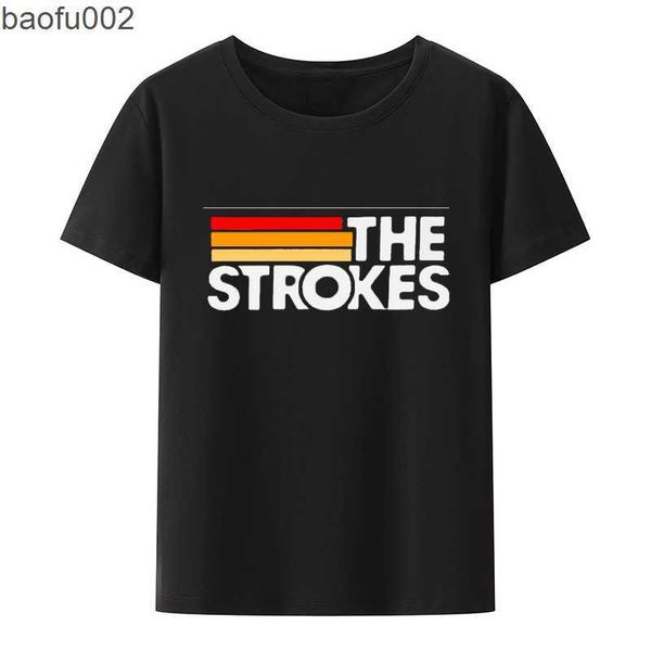 Camisetas masculinas a camiseta de mercadoria da banda Strokes Music Rock Slow Killer The Move on Fashion Men Men Teeshirt W0224