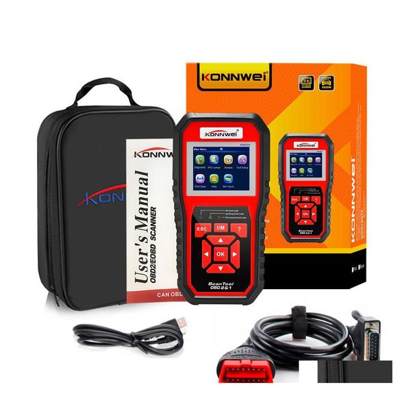 Strumenti diagnostici Obd2 Odb2 Scanner Kw850 Fl Funzione Diagnosi auto Obd Lettore di codice motore Consegna drop Cellulari Moto Veicolo Dhiav