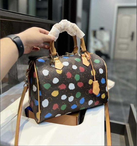 Borsa a tracolla di design di lusso borsa trave totes speedys 25 kusama multicolor dot crossbody borse in pelle fiore lettera designer borse borsone pochette Borse