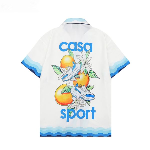 Casablanc Camicia in seta Camicie casual da uomo Donna Casual 2023 Primavera Estate Top Tees