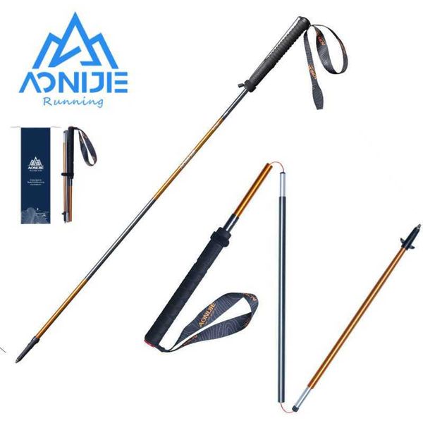 Pólos de trekking aonijie e4201 mpole dobrável ultralight rick trakking bastão postes de pólo de caminhada correndo ao ar livre bengala fibra de carbono j230224