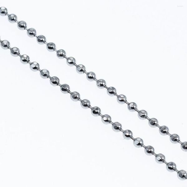 Catene 3MM 20 pollici in acciaio inossidabile colore oro bianco perline a sfera collana pendenti a catena accessori per gioielli da donna