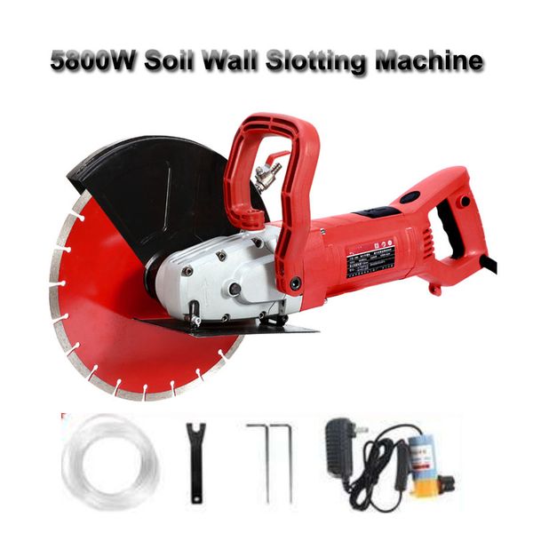 5800W Wall Chaser Groove Cutting Machine 110mm Circular Saw Cutting Power Tool Cemento Stone Cutting Machine Kit 220V 4300rpm