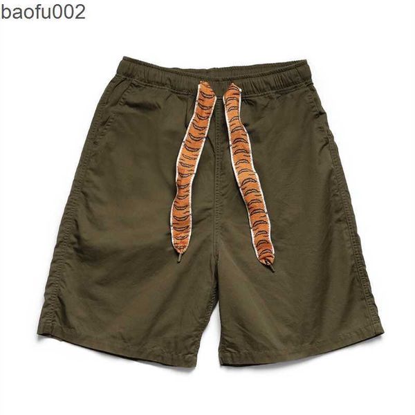 Men's Shorts 23SS Two Color KAPITAL Tiger Stripe Webbing Drawstring Baggy Shorts For Men Wome W0224