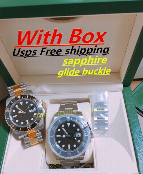 Box Men ile 41mm Mekanik 2813 Otomatik Seramik Çember Sapphire Watche Toka Hareketi Mavi Aydınlık Bilek Saati İsteğe Bağlı