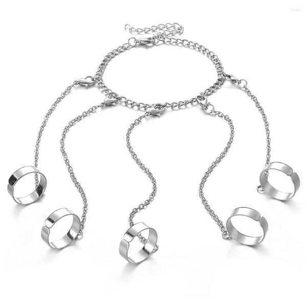 Pulseiras de charme moda moda punk geométrica prata cor cadeia de pulseira pulseira para homens homens conjunto de jóias emo jóias de jóias pulsera mujer