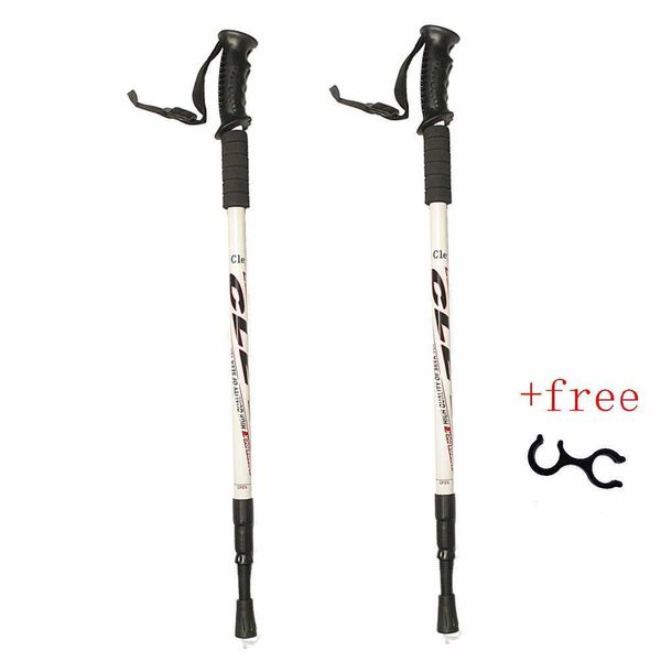 Trekking -Poles 2pcpair 135 cm Walking Stick Trekking Aluminiumlegierung Kletterstock Teleskop laufende Trail Canes Schocksicheres Wanderzubehör J230224