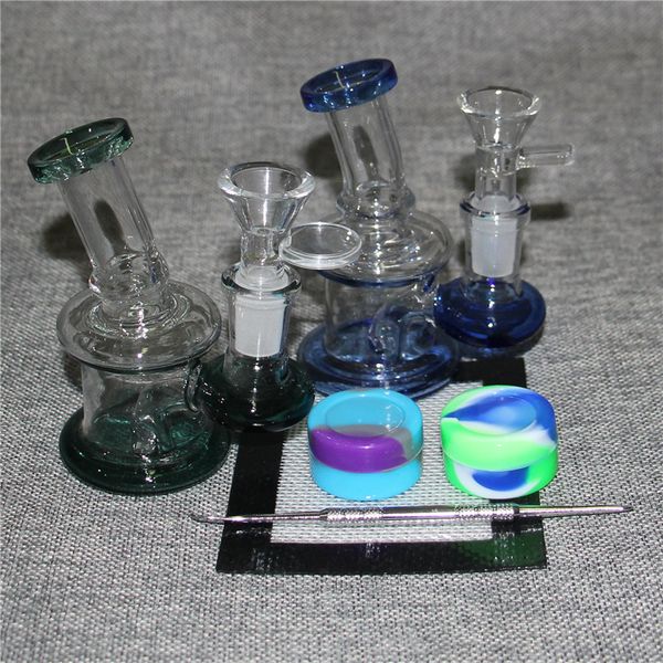 4.5inch Mini Glass Dab Rigs Narghilè 14mm Giunto femmina con ciotola di vetro Bubbler Beaker Bong Water Pipes Oil Rig