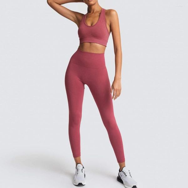 Yoga Roupet Fitness Sport Bra Running Running Chrleisure de alta qualidade Leggings Tizes mulheres calças sem costura Ginout Gym Plus Size Set