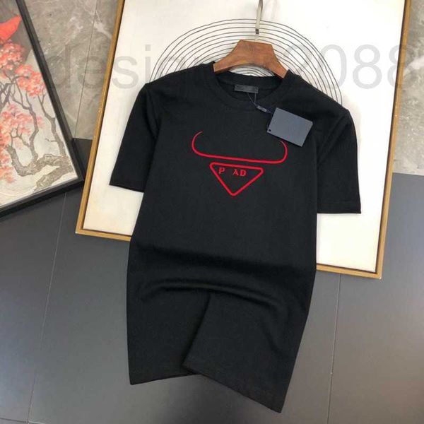 T-shirt da uomo Designer Tshirt uomo donna girocollo manica corta moda lettera rossa stampa pullover maglietta mezza manica cotone mercerizzato 1254 S0D5