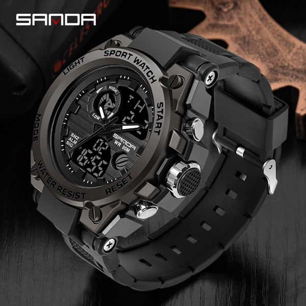 Relógios de pulso Sande Top Luxury Watches Men Exército Militar Masculino Assista à prova d'água Sport Sportwatch Display Display Watch Masculino Relogio Masculino 230223