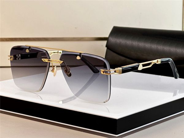 Óculos de sol de design masculino THE DUKEN I square K com armação de ouro lentes de corte sem aro estilo popular e generoso óculos de proteção uv400 ao ar livre de alta qualidade