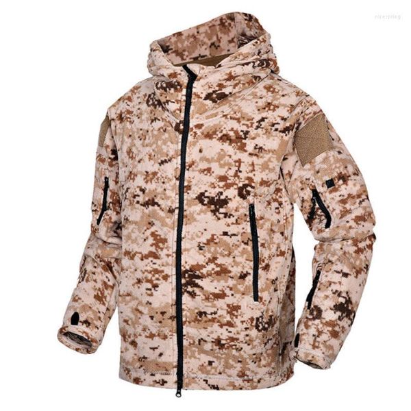 Охотничьи куртки осень зимняя камуфляж тактическая флисовая куртка Полярная теплая военная армия Мужчины многочарно