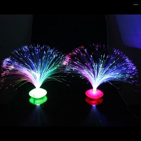 Decoração de festa bela cor romântica mudança de fibra óptica lâmpada de luz noturna pequena luz crismas home 1pcs