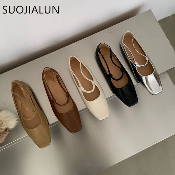 Kleidschuhe Suojialun 2023 Frühling Frauen Flache Mode Flache Slip On Damen Casual Ballett Outdoor Weiche Ballerina Schuh 230224