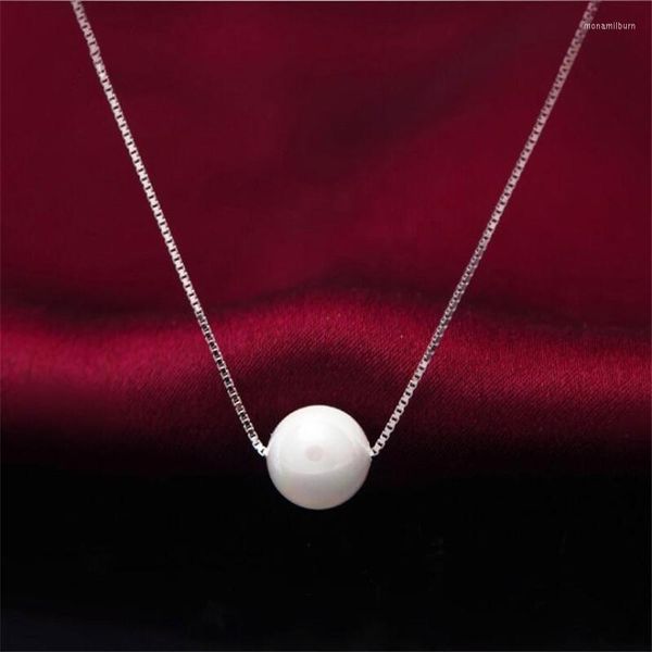 Correntes jóias prateadas jóias curtas parágrafos coreanos bola de pérola simples simples colares de pingentes de cadeia de clavículas xl257