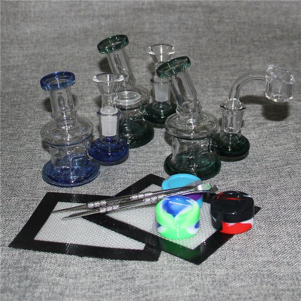 Narghilè da 4,5 pollici Heady Mini Dab Rigs Glass Water Bong Oil Rig 14mm Joint con 4mm Quartz Banger o Bowl Ash Catchers