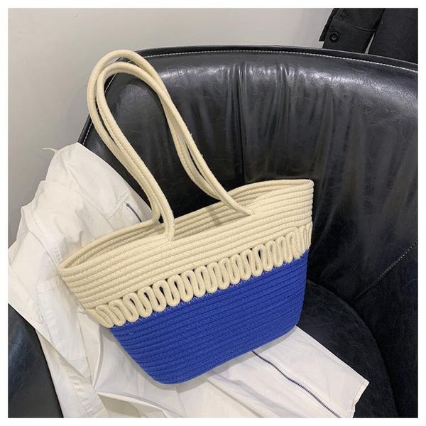 Damen-Designer-Handtasche, große Tragetasche, Arbeits- und Reisetasche, gewebte Tasche im Bohemian-Stil, Sommerurlaub, Rattan-Strandtaschen