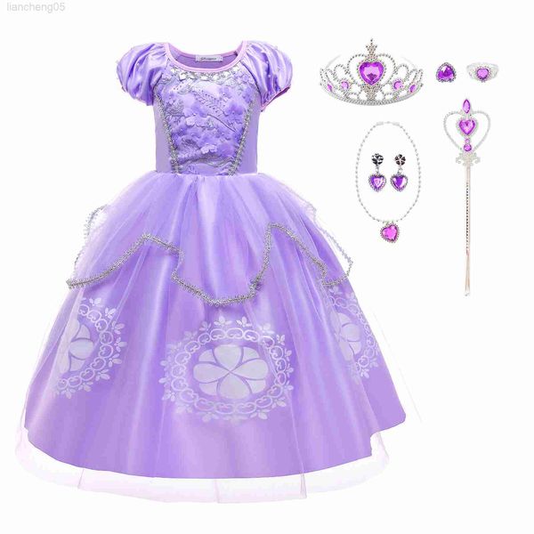 Abiti da ragazza PAPAMAX Sofia Princess Dress Up for Girls Rapunzel Cosplay Vieni Abito da festa di compleanno Lunghezza del pavimento Festa di Natale Dress up W0224