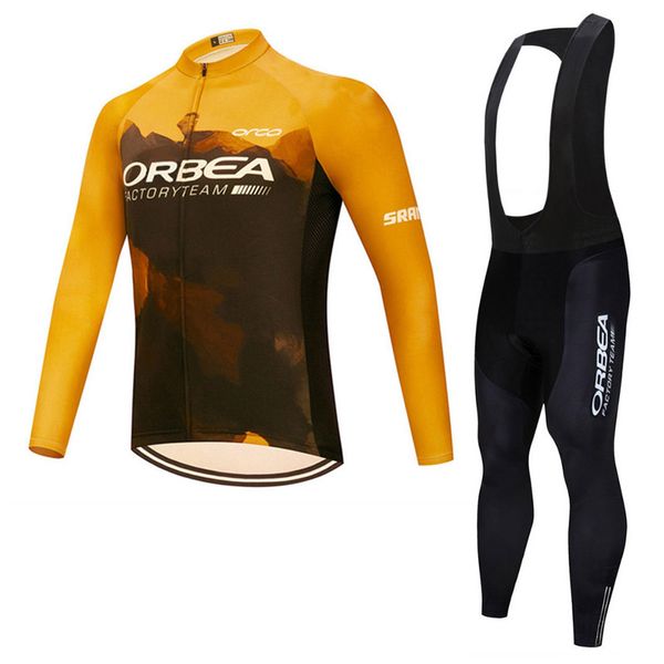 Orbea Team Mens Ciclismo Jersey Conjunto de primavera/Auto Manga longa Kits de calças de babador de manga longa MTB Bike Roupfits Racing Bicycle Uniform Outdoor Sports Sports Sports ROPA Ciclismo Y23022406