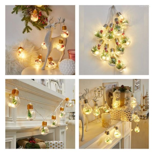Decorações de Natal 27re Decoração ao ar livre Decoração LED String String Crystal Globe Bulbs Fairy Lights