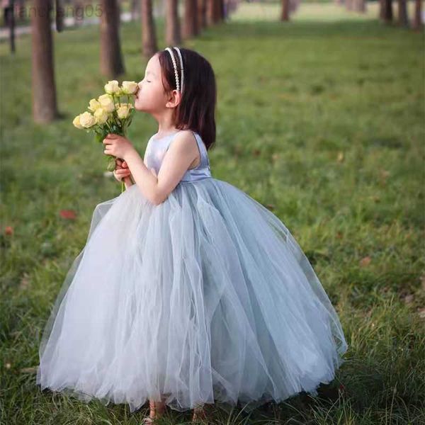 Abiti da ragazza Ragazze vestono 2023 Nuova gonna tutu Flower Girl Gonna filato Abito da festa di compleanno Gonna Ragazza Baby Summer Princess Dress W0224