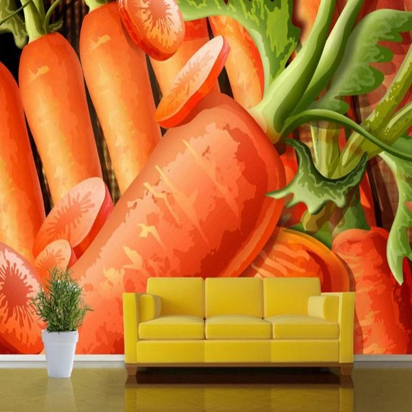 Sfondi Drop Wallpaper 3d Delicious Carrot Po Ristorante Balcone Sfondo Decorazione murale personalizzata