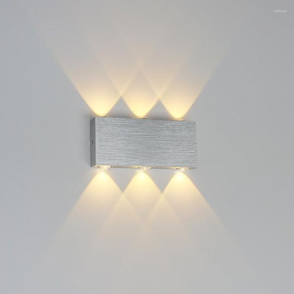 Lampada da parete LED 6W 12W Luce per interni Decorazione per la casa Argento spazzolato e oro Camera da letto Soggiorno Moderno LP-018