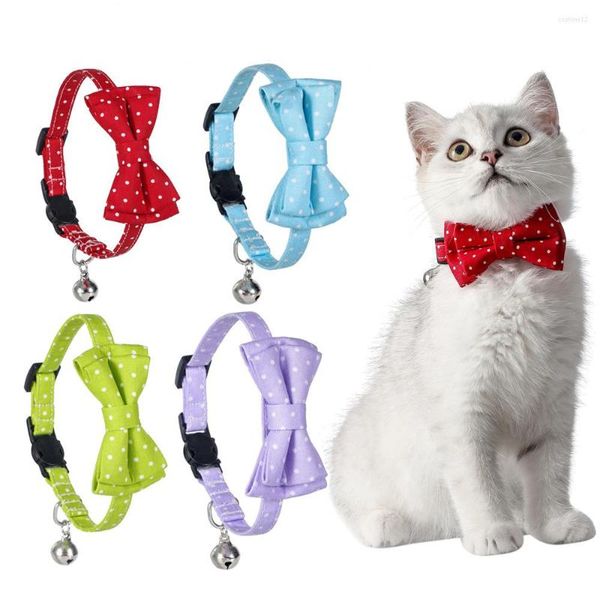 Collari per cani Lovely Cotton Pet Papillon Punteggiato Lavabile Triangolo Fazzoletto Accessori per collo fatti a mano Anello Campana Sciarpa Bandana