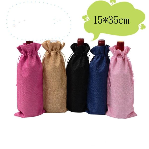 Bolsas de vinho novas capas de garrafa de vinho tinto Presente Champagne Bolsa Bolsa de embalagem Bolsa de casamentos Decora￧￣o de sacolas de vinho