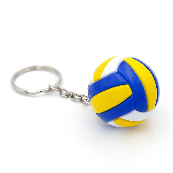 Key Rings Fashion Leather Volleyball Keychain PVC Ball Bag Car Keychains Ring Toy Toy para homens Momen Ball Beach Volleyball KeyChaingift J230222