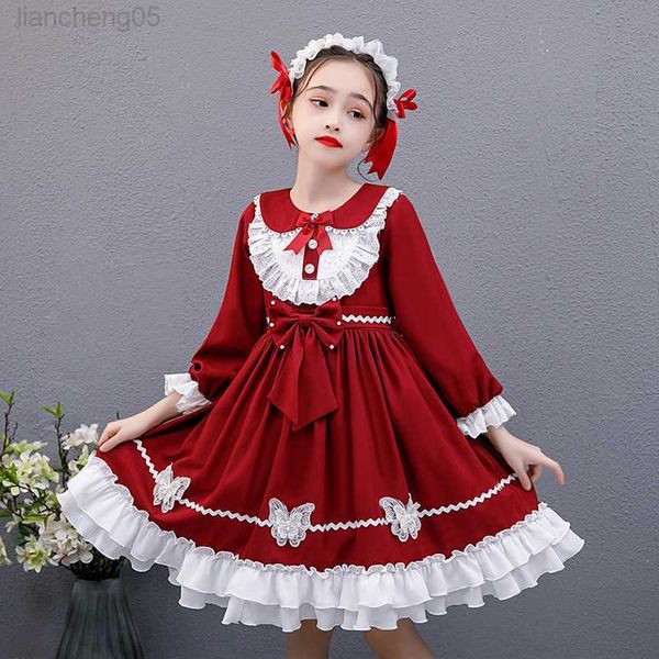 Mädchenkleider Kinder Mädchen Kleider Spanisch Gericht Lolita Stil Prinzessin Kleid für 3-13 Jahre Kinder Vintage Spitze Party Performance Kleidung y25 W0224