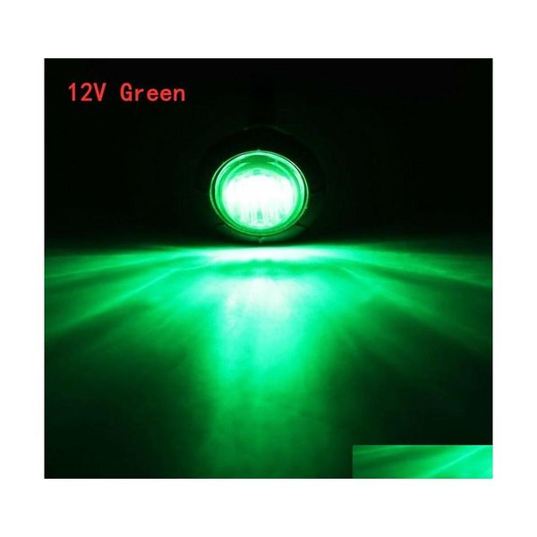 Lampadine per auto 4 pezzi Bbs 12V verde 3/4 di pollice LED tondo anteriore posteriore luci di posizione laterali luci di ingombro impermeabili per camion rimorchio Drop Deliv Dhyy9