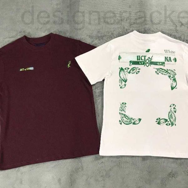 Camisetas masculinas designer de verão nova camiseta letra folha impressão