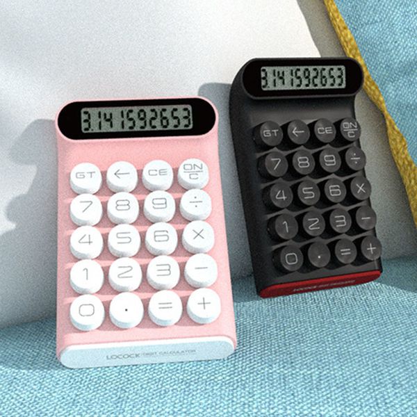 Calculadoras do teclado mecânico do ponto retro Computador portátil 10 dígitos LCD Display Financial Moda simples 230224