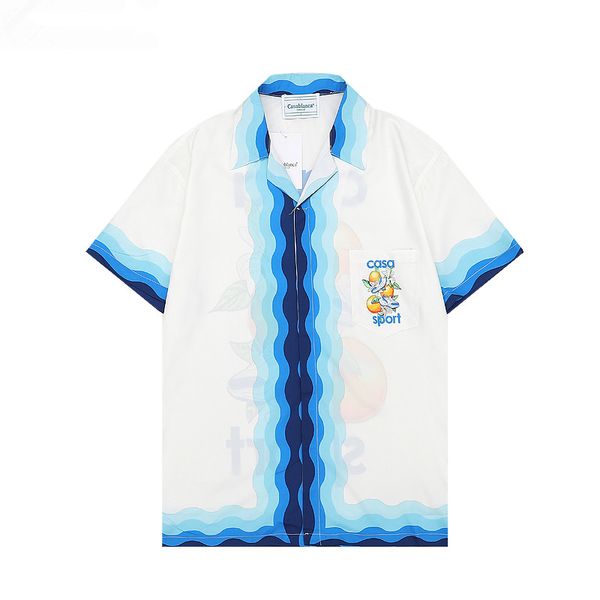 23ss Designer-Hemd für Herren, Button-up-Hemden, bedrucktes Bowling-Hemd, Hawaii-Blumen-Freizeithemden, Herren-Slim-Fit-Kurzarmkleid, hawaiianisches Casablanc-T-Shirt